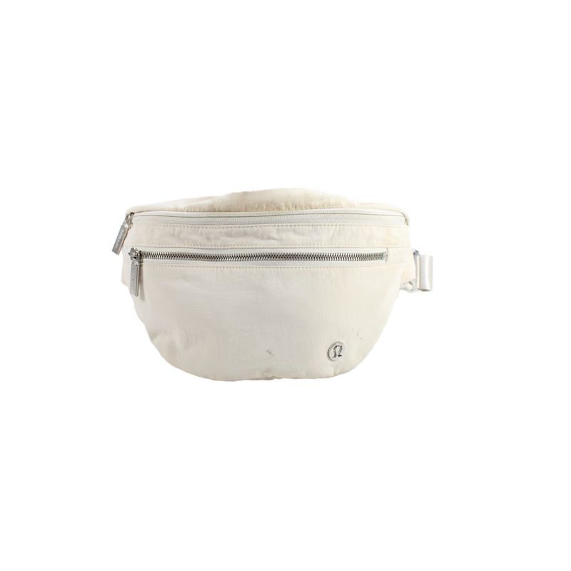 Lululemon Womens Nylon Multi Compartment Fanny Pack Handbag White
